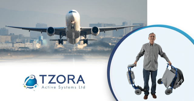 Travel by Tzora mobility scooters on a plane